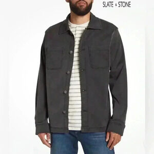 SLATE & STONE MEN  DENIM WORKWEAR COTTON BLEND WASHED BLACK JACKET. SIZE XL